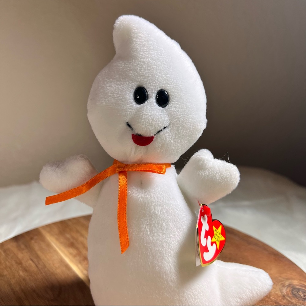 Vintage TY 1995 Spooky Ghost Beanie Baby - Picture 3 of 10